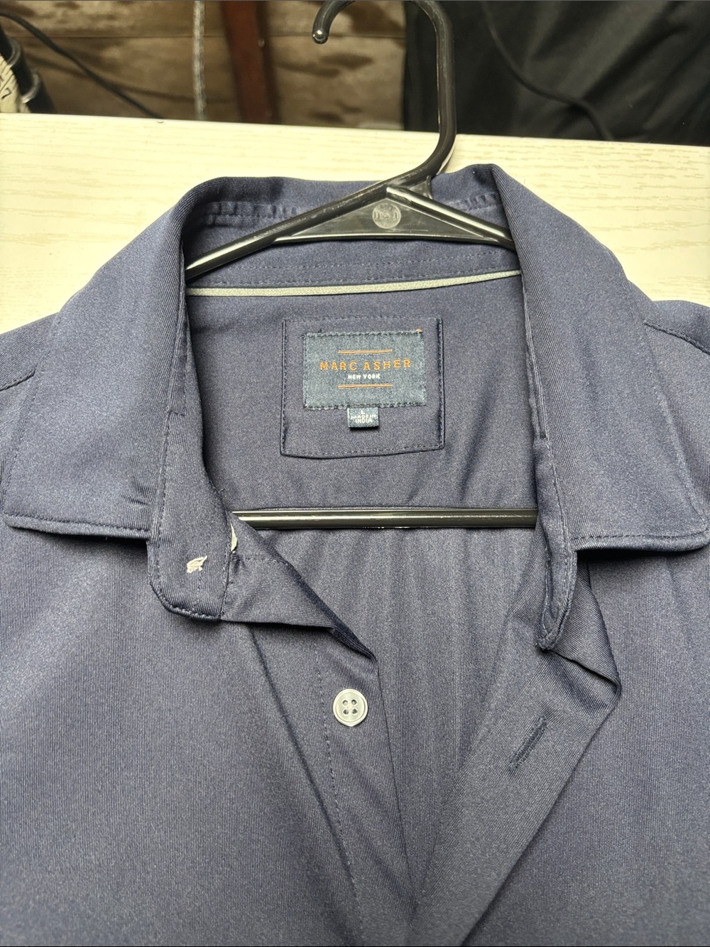 Marc Anthony Navy Lightweight Shirt-Jacket with Spread Collar